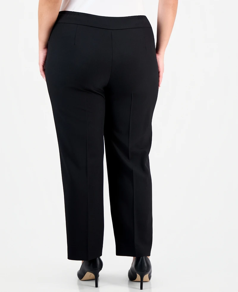 Le Suit Plus Notch-Lapel Mid-Rise Pantsuit