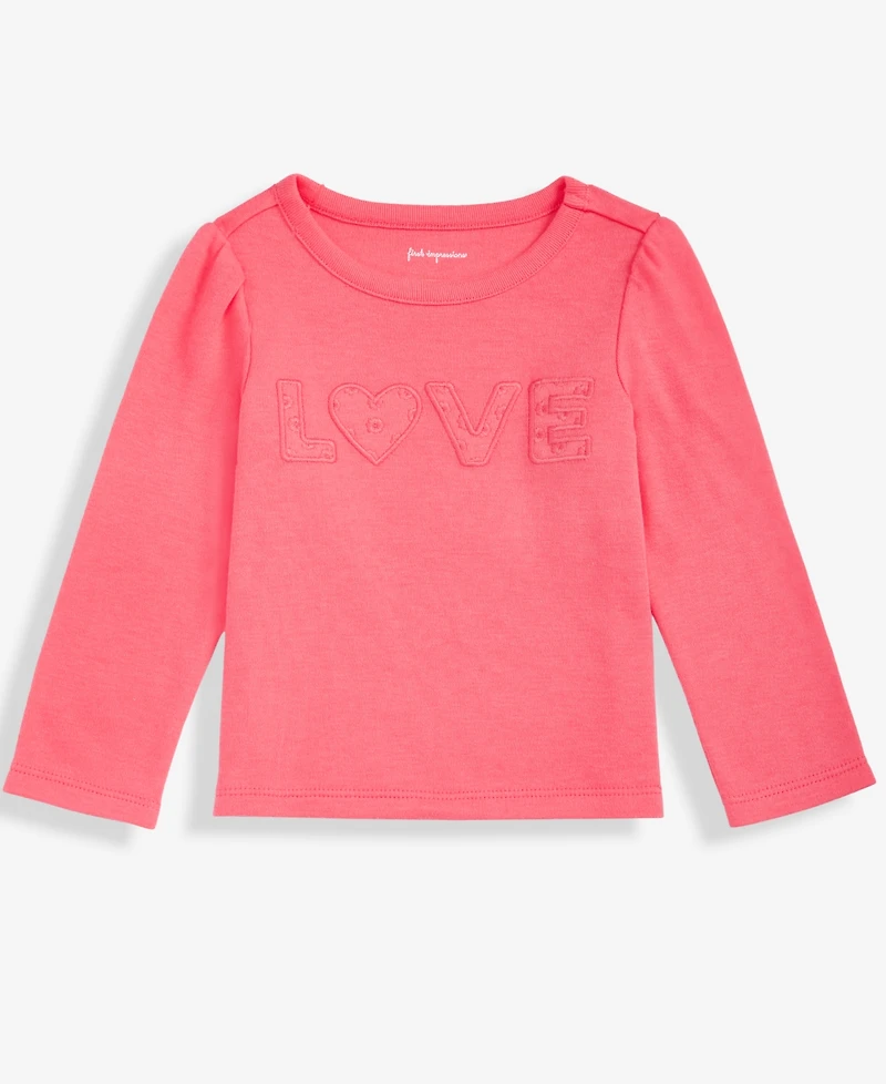 First Impressions Girls Toddler 2T-4T Long-Sleeve Love T-Shirt, Macy's Exclusive