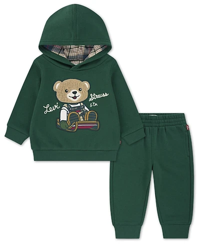 Levi's Baby Boys 2-Piece Bear Applique Hoodie and Joggers Set