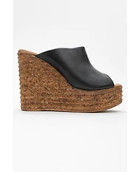 Forever & Always Shoes Nelly Leather Platform Sandal (Women)