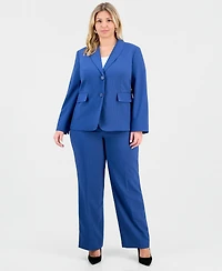 Le Suit Plus Shawl-Collar Jacket & Mid-Rise Wide-Leg Pants