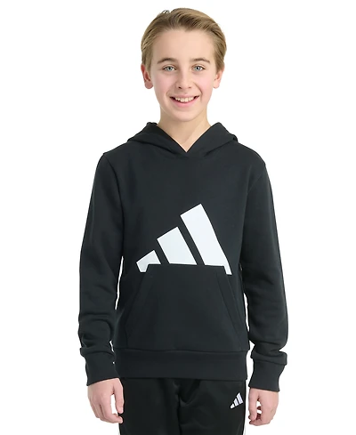 adidas Big Boys 8-20 Long-Sleeve Essential Logo Fleece Pullover Hoodie