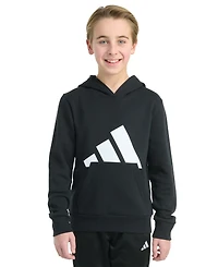 adidas Big Boys 8-20 Long-Sleeve Essential Logo Fleece Pullover Hoodie