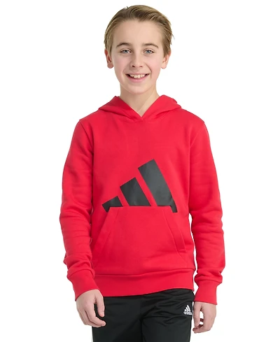 adidas Big Boys 8-20 Long-Sleeve Essential Logo Fleece Pullover Hoodie
