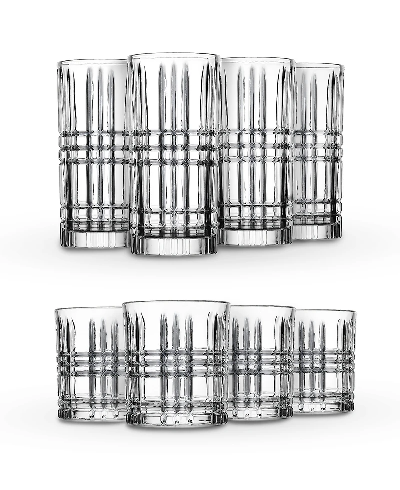 Godinger Daytona Double Old-Fashioned and Highball 8-Pc. Glassware Set