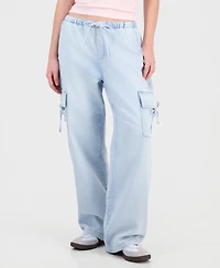 Vanilla Star Juniors' Ultra Cozy Bow Cargo Pull-On Jeans