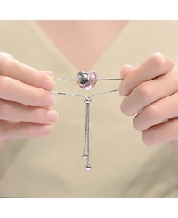 Gigi Girl Teens/Young Adults White Gold Plated with infinity Ribbon on Heart Adjustable Bracelet