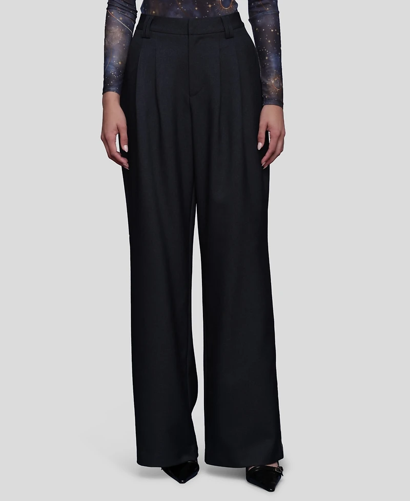 Avec Les Filles Women's Wide Leg Straight Trousers
