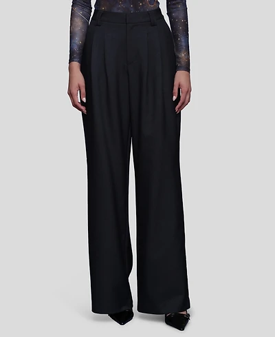 Avec Les Filles Women's Wide Leg Straight Trousers