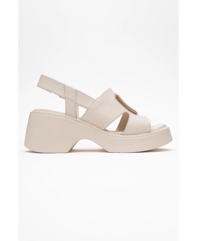 Forever & Always Shoes Lucia Leather Buckle Platform Sandal (Women)