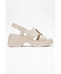 Forever & Always Shoes Lucia Leather Buckle Platform Sandal (Women)