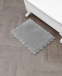 Laura Ashley Heathered Crochet Border Cotton Bath Rug, 17" x 24"