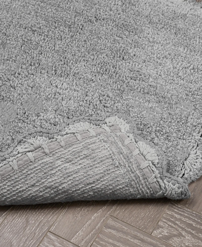 Laura Ashley Heathered Crochet Border Cotton Bath Rug, 17" x 24"