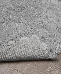 Laura Ashley Heathered Crochet Border Cotton Bath Rug, 17" x 24"