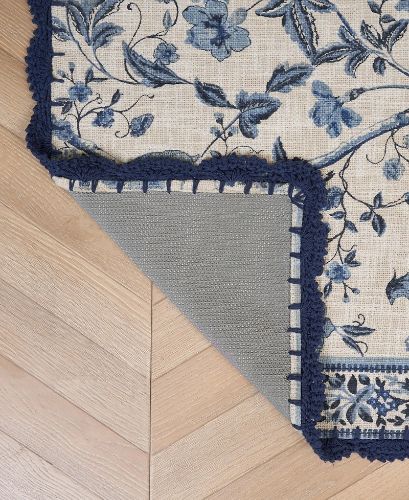 Laura Ashley Crochet Border Cotton Runner Rug