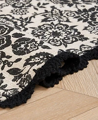 Laura Ashley Crochet Border Cotton Runner Rug