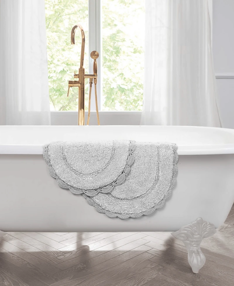 Laura Ashley Crochet Cotton Bath Rug Set