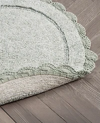 Laura Ashley Crochet Cotton Bath Rug, 26" Round