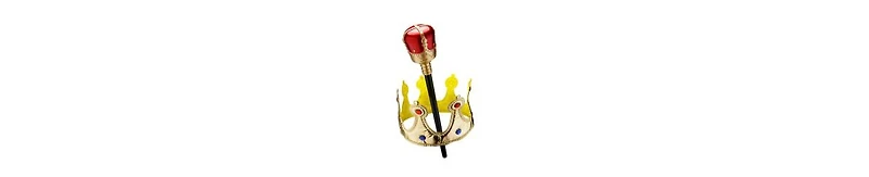 Dress Up America Kids Pretend Play Gold Crown and Scepter Set