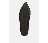 Cressida Denim Horsebit Detail Ballet Flats Women