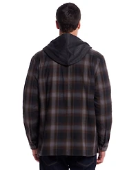 Weatherproof Vintage Men's Sherpa Lined Flannel Hooded Shirt Jacket
