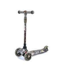 Lightweight and Adjustable Mini Kickboard Scooter with Led Light Wheel for Kids (Real Tree)