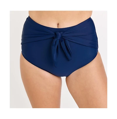 Calypsa Plus Size High Waisted Bikini Bottom With Front Tie