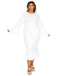 L I V D Women's Plus Sabrina Mermaid Hem Dress