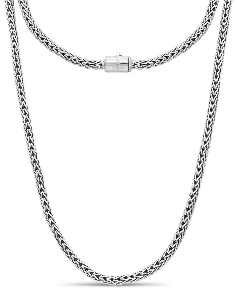 Devata Dragon Bone Round 4mm Chain Necklace in Sterling Silver, 24 inches