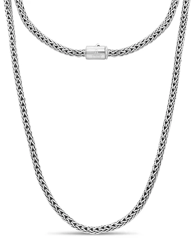 Devata Dragon Bone Round 4mm Chain Necklace in Sterling Silver, 24 inches