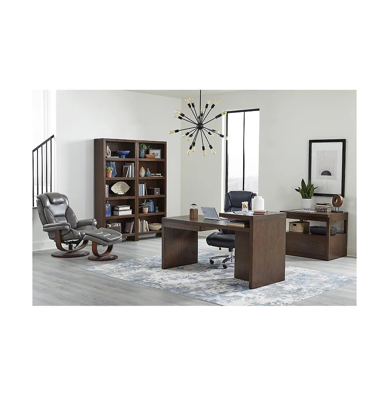 Parker Living Monarch - Ice Manual Reclining Swivel Chair and Ottoman