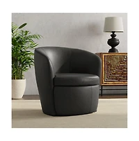 Parker Living Vintage Slate 100% Italian Leather Swivel Club Chair