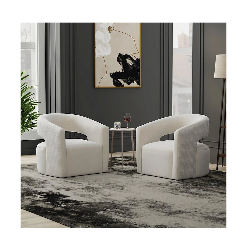 Parker Living Orbit - Elise Natural Open Back Accent Chair Two Pack