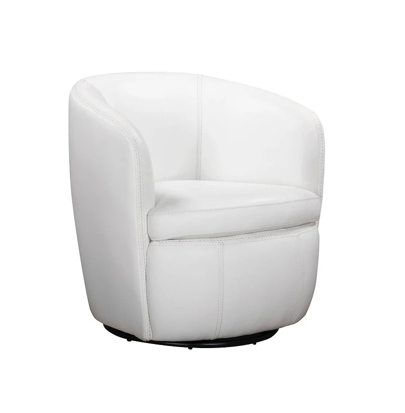Parker Living Snow 100% Italian Leather Swivel Club Chair Two Pack