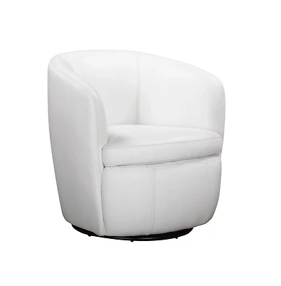 Parker Living Snow 100% Italian Leather Swivel Club Chair Two Pack