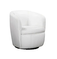Parker Living Snow 100% Italian Leather Swivel Club Chair Two Pack