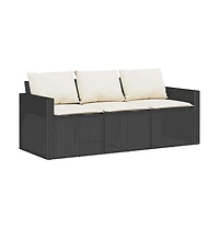 Garden Sofa Black and Cream White