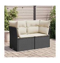 Garden Sofa Black, Cream White