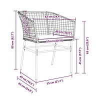 Garden Chair Brown Pe rattan Standard Ergonomic Garden Chair
