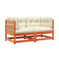Garden Sofa Wax brown Solid pine wood 27.6 x 27.6 x 26.4 in