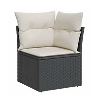 Garden Sofa Black, Cream White
