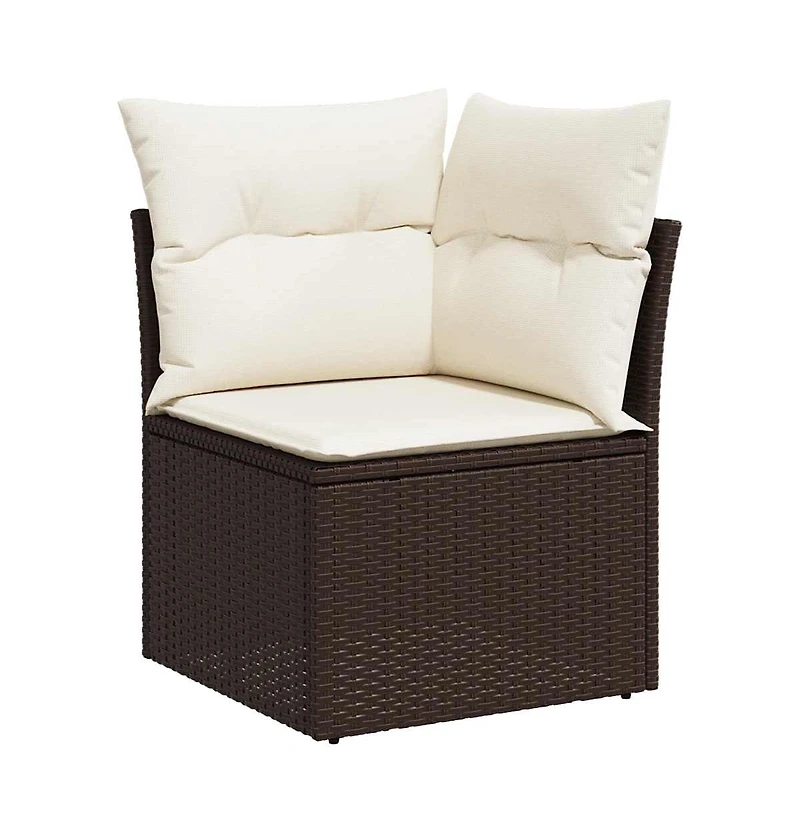 Garden Sofa Brown and Cream White