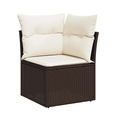 Garden Sofa Brown and Cream White