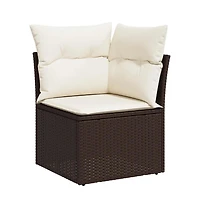 Garden Sofa Brown and Cream White