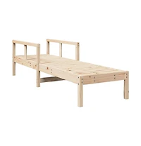 Sun Lounger Natural Pine Solid Pine Wood Standard