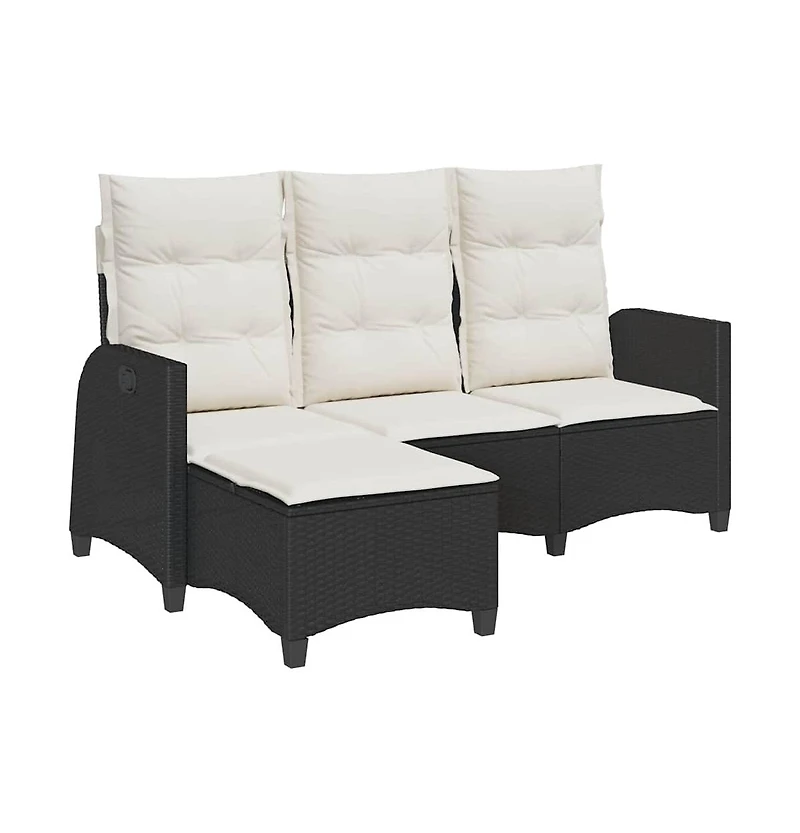 Reclining Garden Sofa Black Pe Rattan