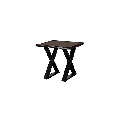 Porter Designs Manzanita Live Edge Solid Sheesham Wood End Table, Gray