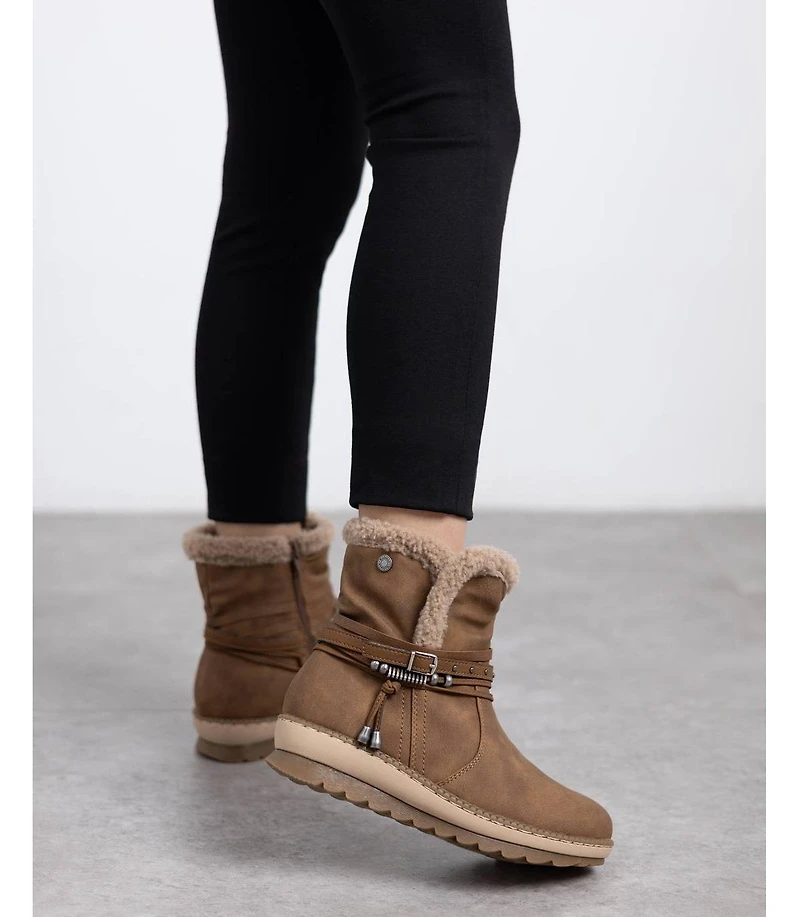 Xti Women's Faux Shearling Lined Ankle Booties Refresh Collection By Xti