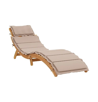 vidaXL Sunlounger Taupe Solid acacia wood with a natural oil finish