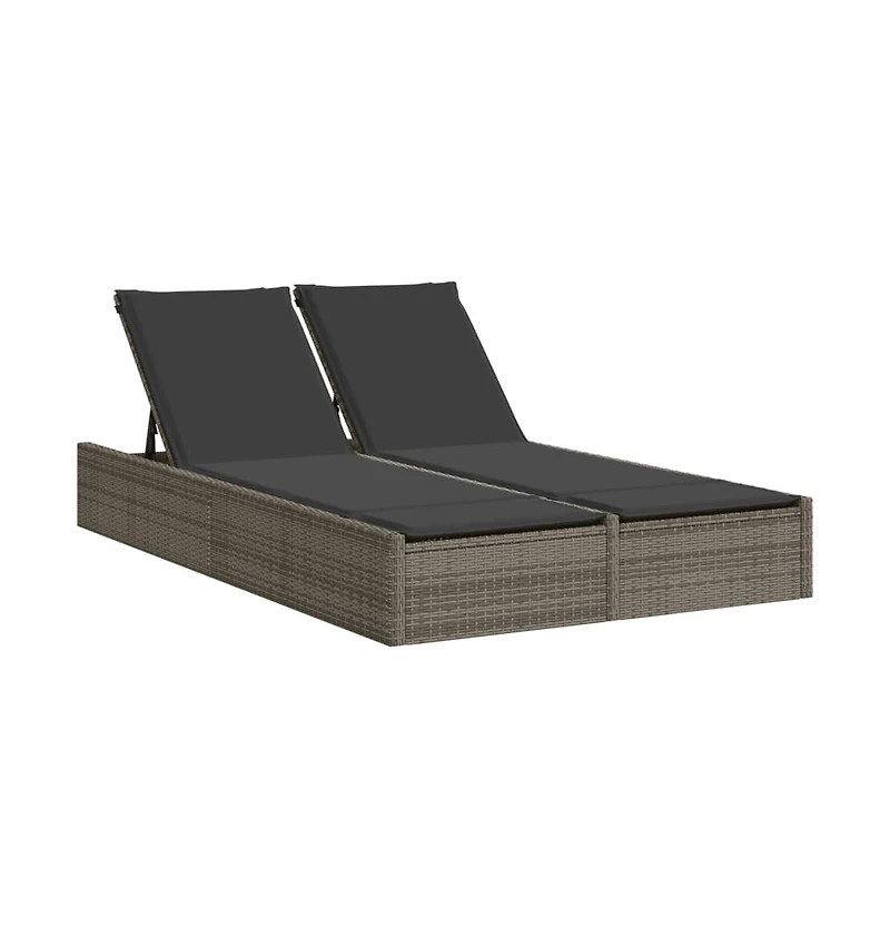 vidaXL Double Sun Lounger Gray